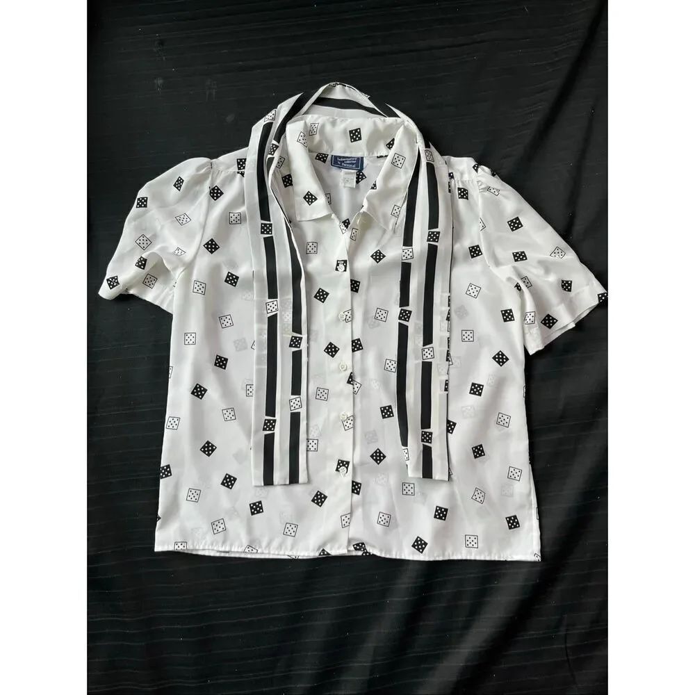 VTG Haberdashery Dice Print Casino Vegas Top Shirt Size L/XL